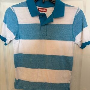 Wrangler Kids Polo Shirt in Blue and White Stripes